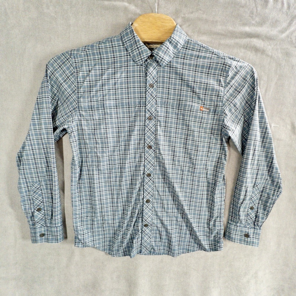 Simms Fishing Brrrr Mens Medium Button Up Shirt Gorpcore Outdoor Performance